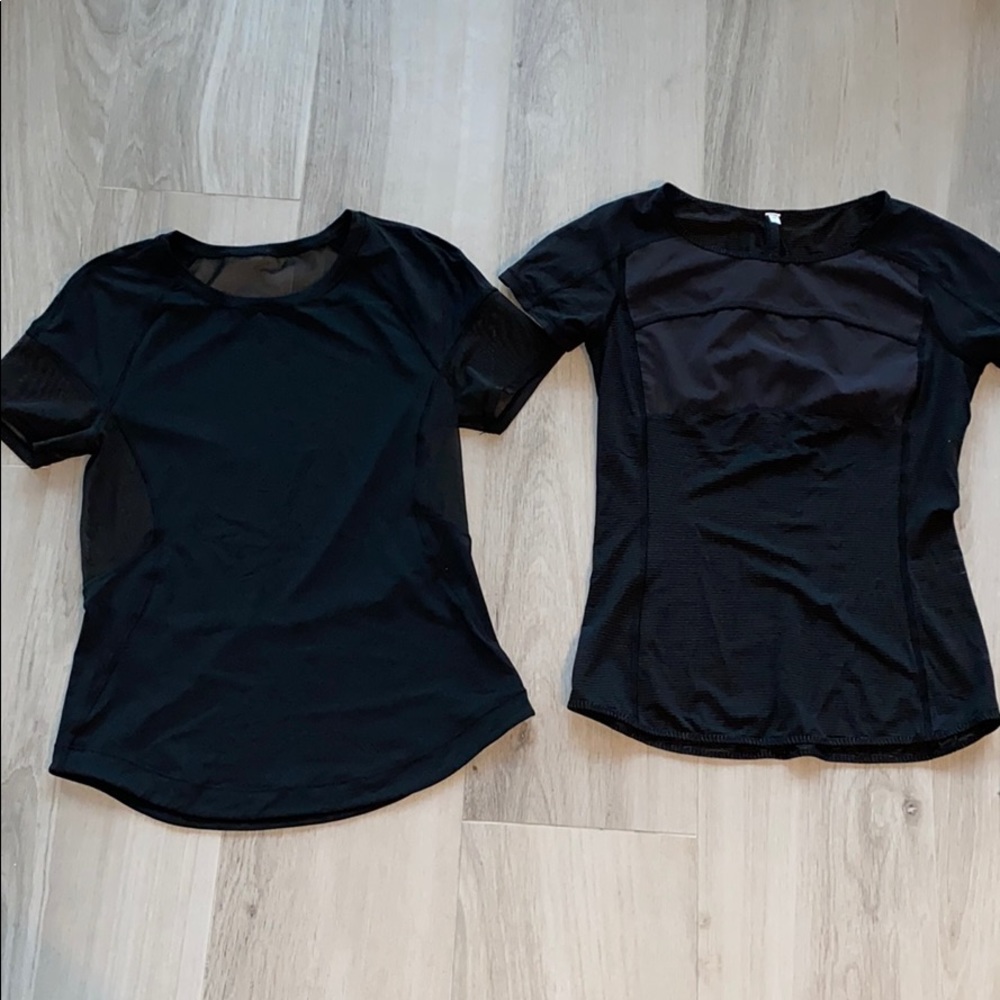 Lululemon short sleeve shirt x2 black size 2